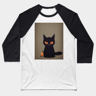 cat halloween mini dark Baseball T-Shirt